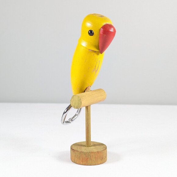Vintage yellow parrot bottle opener and corkscrew, colourful home decor barwares - Picture 1 of 5